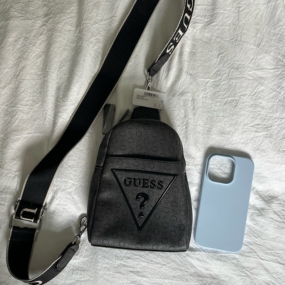 Guess Black Belt Bag with Adjustable Strap (Farrah Mini)